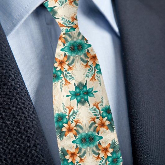 Tropisches Leuchtmuster Necktie Krawatte