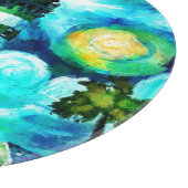 Tropisches Leuchtturm und Palmen beeindruckend Schneidebrett (Ecke)