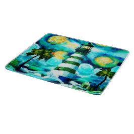 Tropisches Leuchtturm und Palmen beeindruckend Schneidebrett