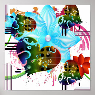 Tropisches Liebe-Plakat Poster