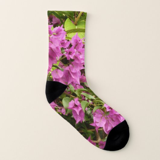 Tropisches Lila Bougainvillea Socken (Links - Innen)