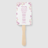 Tropisches Lila Orchid-Hochzeitsprogramm Fächer (Rückseite)
