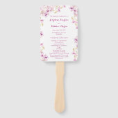 Tropisches Lila Orchid-Hochzeitsprogramm Fächer (Vorderseite)