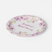 Tropisches Lila Orchids Brautparty Pappteller (Schrägansicht)