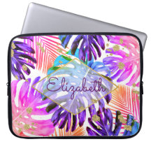 Tropisches lila rosa Glitzer-Palmblatt-Muster