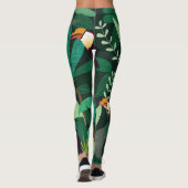 Tropisches Loch: Cartoon Nahtloses Muster Leggings (Rückseite)