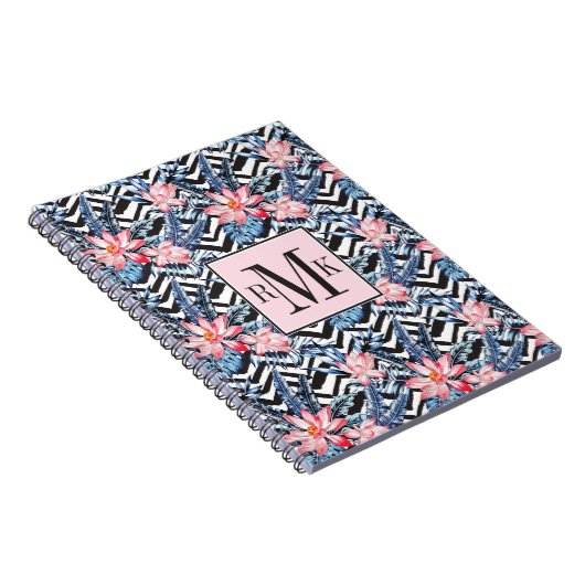 Tropisches Lotos-Blumen-Muster Notizblock (Rechte Seite)