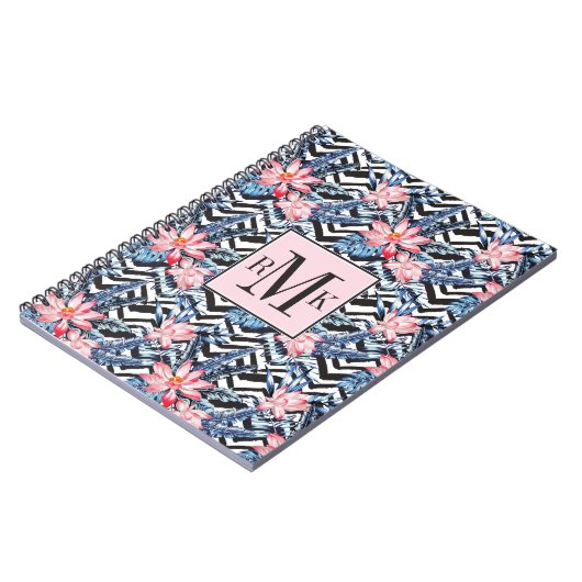 Tropisches Lotos-Blumen-Muster Notizblock (Linke Seite)