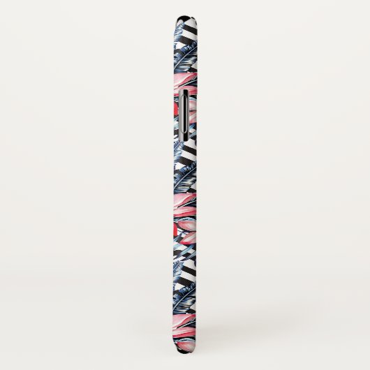 Tropisches Lotus-Blume-Muster Case-Mate iPhone Hülle (Hinten/Rechts)