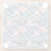 Tropisches Lotus-Blume-Muster Glasuntersetzer (Rückseite)