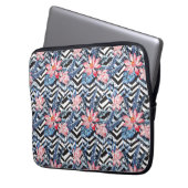 Tropisches Lotus-Blume-Muster Laptopschutzhülle (Vorderseite Links)