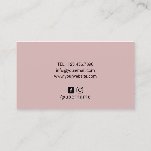 Tropisches Makeup Künstlerhair Stylist Pink Lashes Visitenkarte (Rückseite)