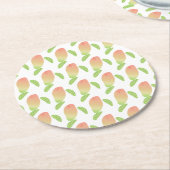 Tropisches Mango Frucht grünes Orange Party Runder Pappuntersetzer (Angewinkelt)