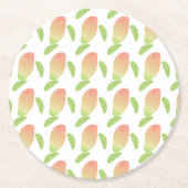 Tropisches Mango Frucht grünes Orange Party Runder Pappuntersetzer (Vorderseite)