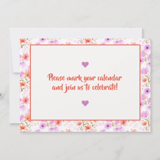 Tropisches Mango Orange Blumenmuster Save the Date Einladung (Rückseite)