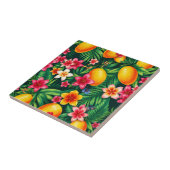 Tropisches Mango- und Palmblättermuster Fliese (Seite)