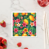 Tropisches Mango- und Palmblättermuster Serviette (Beispiel)