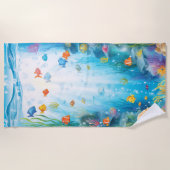 Tropisches marines Leben unter dem Meereswasser Strandtuch (Vorderseite)