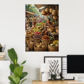 Tropisches Marktfotografieposter Poster (Heimbüro)