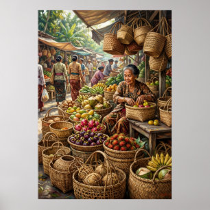 Tropisches Marktfotografieposter Poster