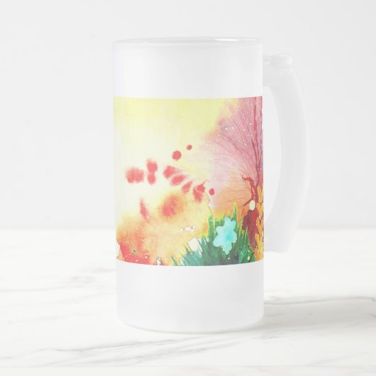 Tropisches Mattglas Bierglas (VorderseiteRechts)