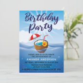 Tropisches Meer 30. Geburtstag Party Einladung (Stehend Vorderseite)