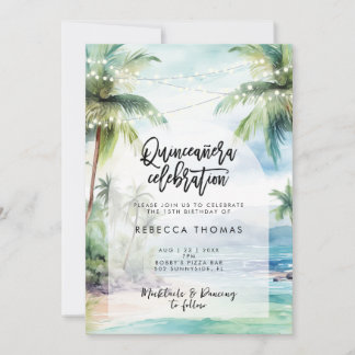 Tropisches Meer Ozean Quinceanera Party Einladung