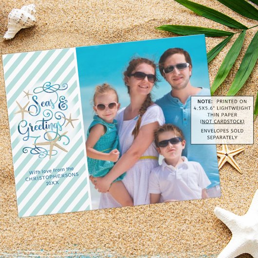 Tropisches Meer und Grüße Foto-Karte