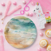 Tropisches Meer und Sandküste Pappteller (Party)