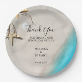 Tropisches Meer und Sternenstrand Danke für Ihre H Pappteller (Vorderseite)