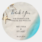 Tropisches Meer und Sternenstrand Danke für Ihre H Runder Aufkleber (Vorderseite)