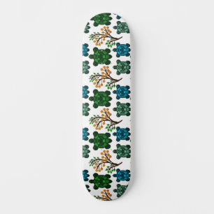Tropisches Meeresschildkröten-Blumenmuster Küste Skateboard