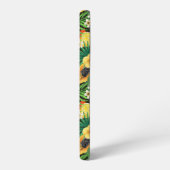 Tropisches Mischobst, Blume und Blätter auf schwar Samsung Galaxy Hülle (Linke Seite)