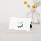 Tropisches modernes Palm Beach Floral Gold Leaf Platzkarte (Rückseite)