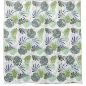 Tropisches, modernes Palmenblattmuster Duschvorhang (Vorderseite)