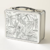 Tropisches Monochrom Metall Brotdose (Rückseite)