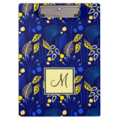 Tropisches Monogramm aus botanischem Folienzmuster Klemmbrett (Vorderseite)