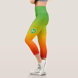 Tropisches Monogramm Capri Leggings