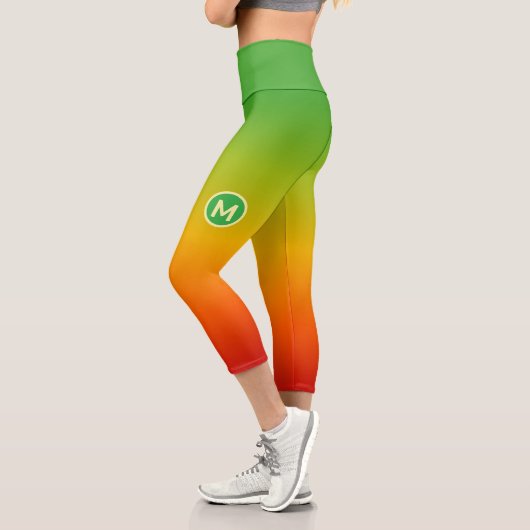 Tropisches Monogramm Capri Leggings (Links)