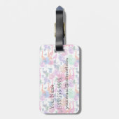 Tropisches Monogramm des Aquarell-Muster-| Gepäckanhänger (Rückseite vertikal)