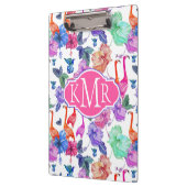 Tropisches Monogramm des Aquarell-Muster-| Klemmbrett (Links)