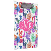 Tropisches Monogramm des Aquarell-Muster-| Klemmbrett (Rechts)
