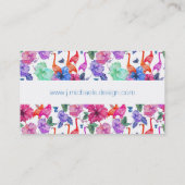 Tropisches Monogramm des Aquarell-Muster-| Visitenkarte (Rückseite)