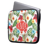 Tropisches Monogramm des Kolibri-| Laptopschutzhülle (Vorderseite Links)