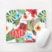 Tropisches Monogramm des Kolibri-| Mousepad (Mit Mouse)