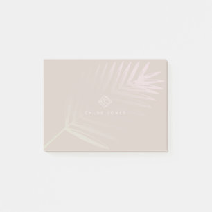 Tropisches Monogramm von weichem Pastell Gradient Post-it Klebezettel
