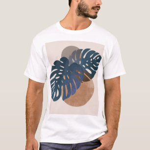 Tropisches Monstera-Blatt Minimalistisches Botanis T-Shirt