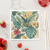 Tropisches Monstera-Blatt mit Hibiskus Serviette (Beispiel)