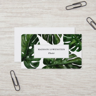 Tropisches Monstera Blätter Botanisches Meer Visitenkarte