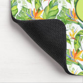 Tropisches Monstera Blätter Mit Monogramm Mousepad (Ecke)